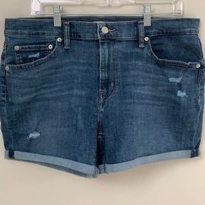 Levi Denim Mid Length Shorts Dark Blue Size 33